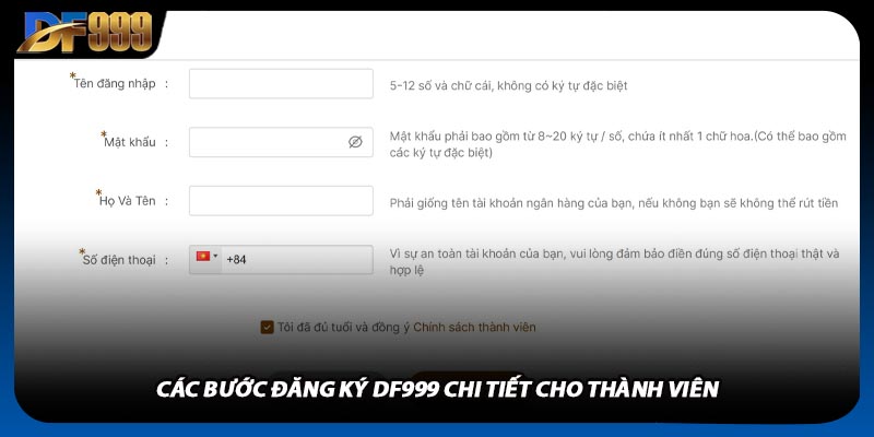 Đăng Ký DF999 Thao Tác Đơn Giản Chỉ Mất Vài Phút Là Xong Ngay